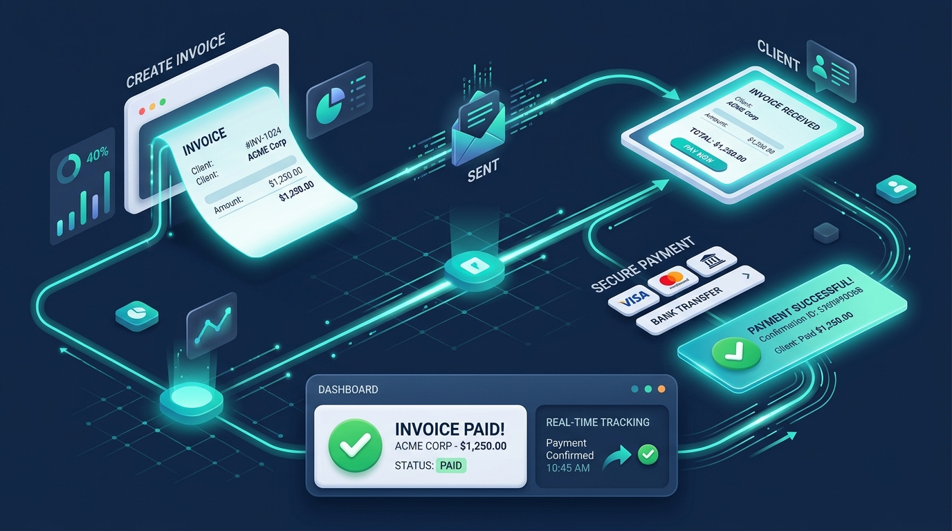 Turn Every Deal Into a Paid Invoice: The Growth Get-Paid System - automated payment workflow diagram