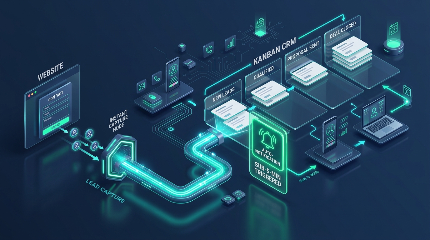 Why You Are Losing Clients to Competitors Who Are Slower, Worse, and More Expensive Than You - instant capture and CRM routing diagram